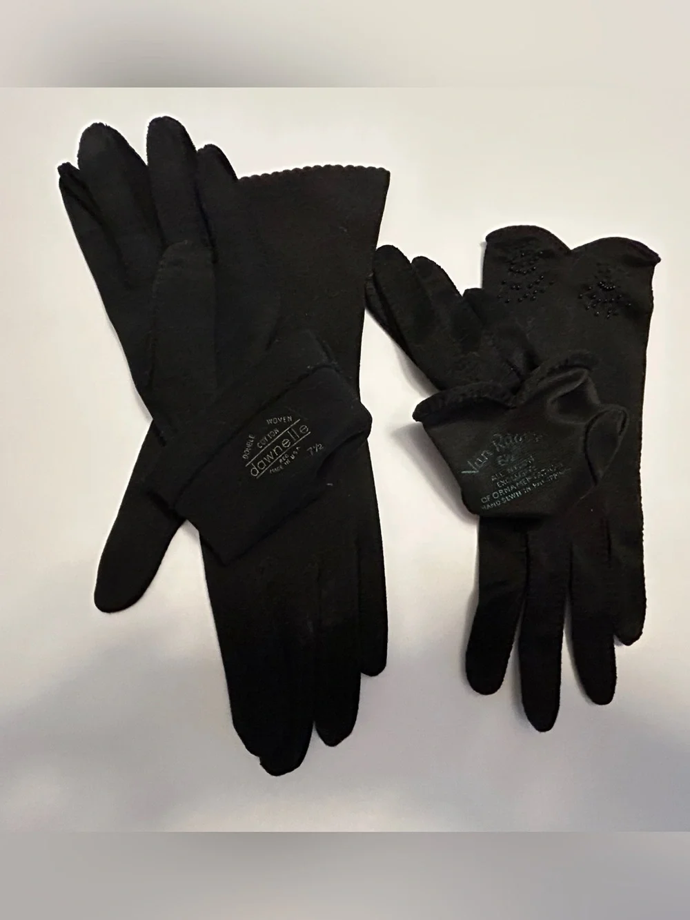 Vintage Women's Gloves 16 Pairs Black Brown Blue Peach Variety Lengths
